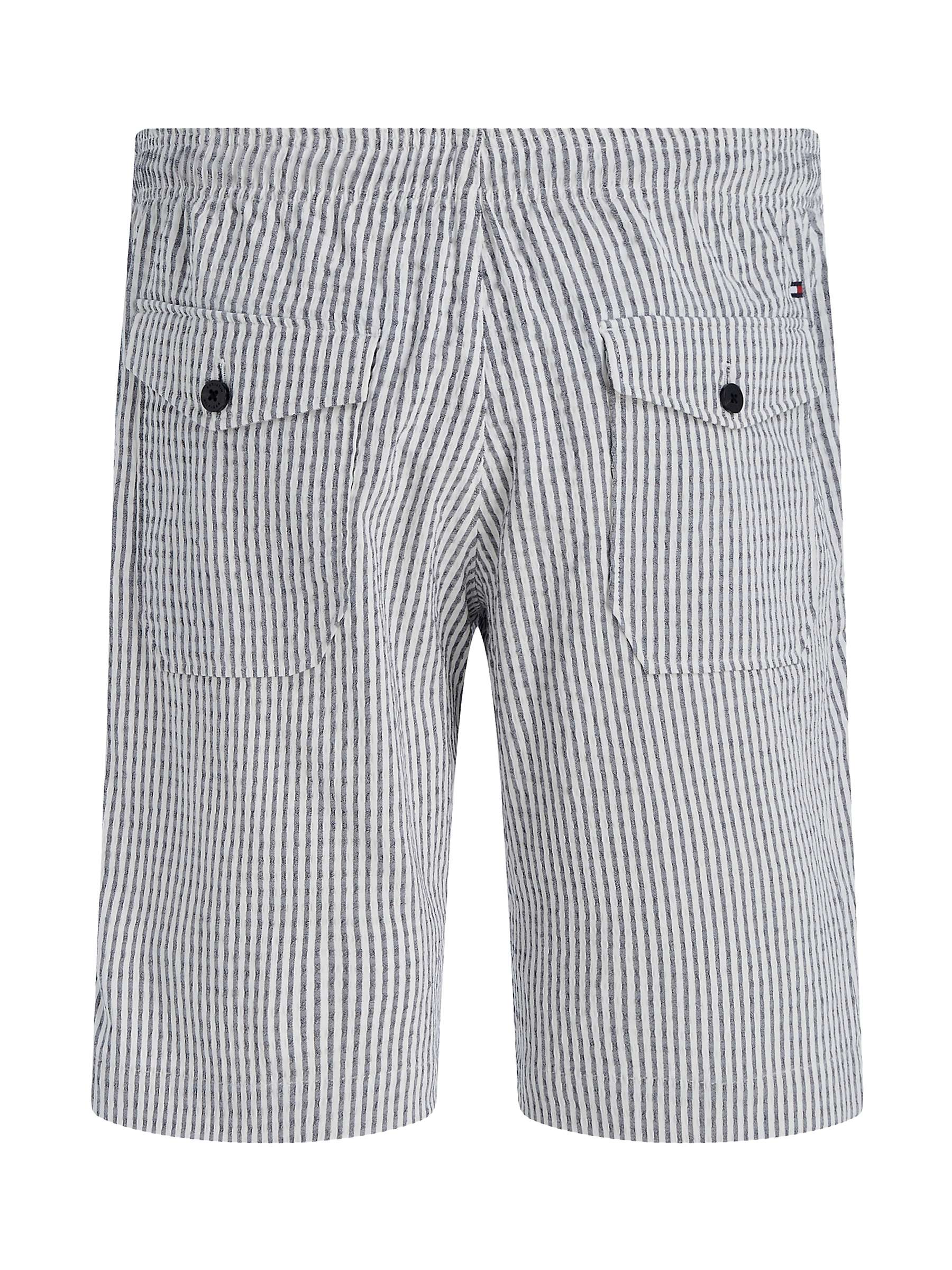 Tommy Hilfiger Harlem Seersucker Stripe Shorts, Aegean Sea/White at ...