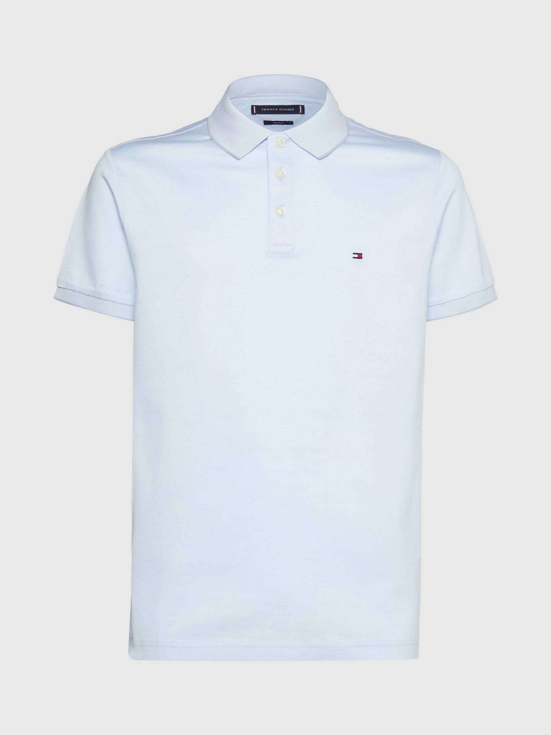 Tommy Hilfiger Oxford Logo Collar Polo Shirt, Breezy Blue / White at ...