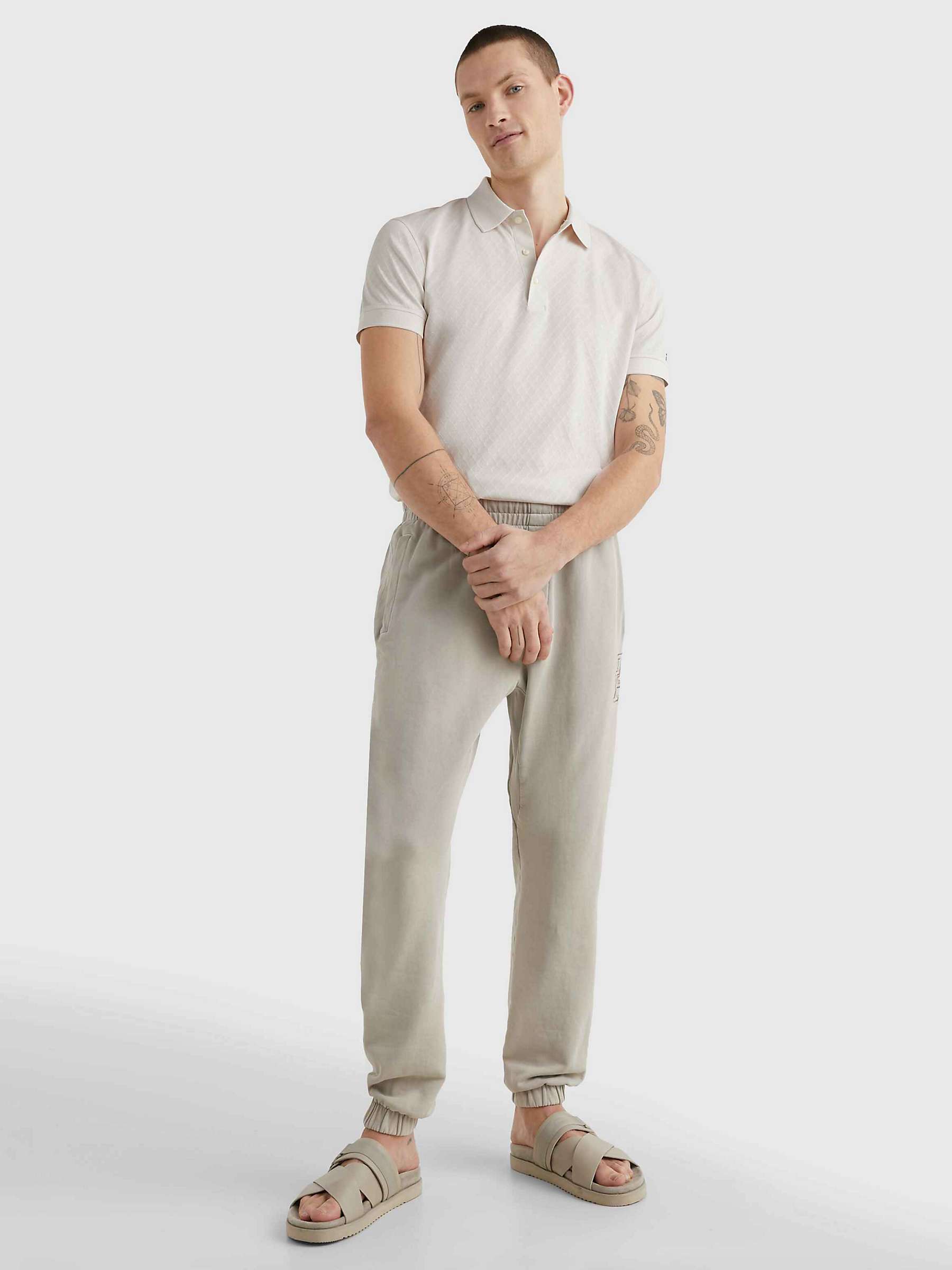 Tommy Hilfiger Tonal Structure Slim Polo Top, Weathered White at John ...