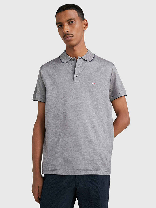 Tommy Hilfiger Oxford Logo Collar Polo Shirt, Desert Sky / White