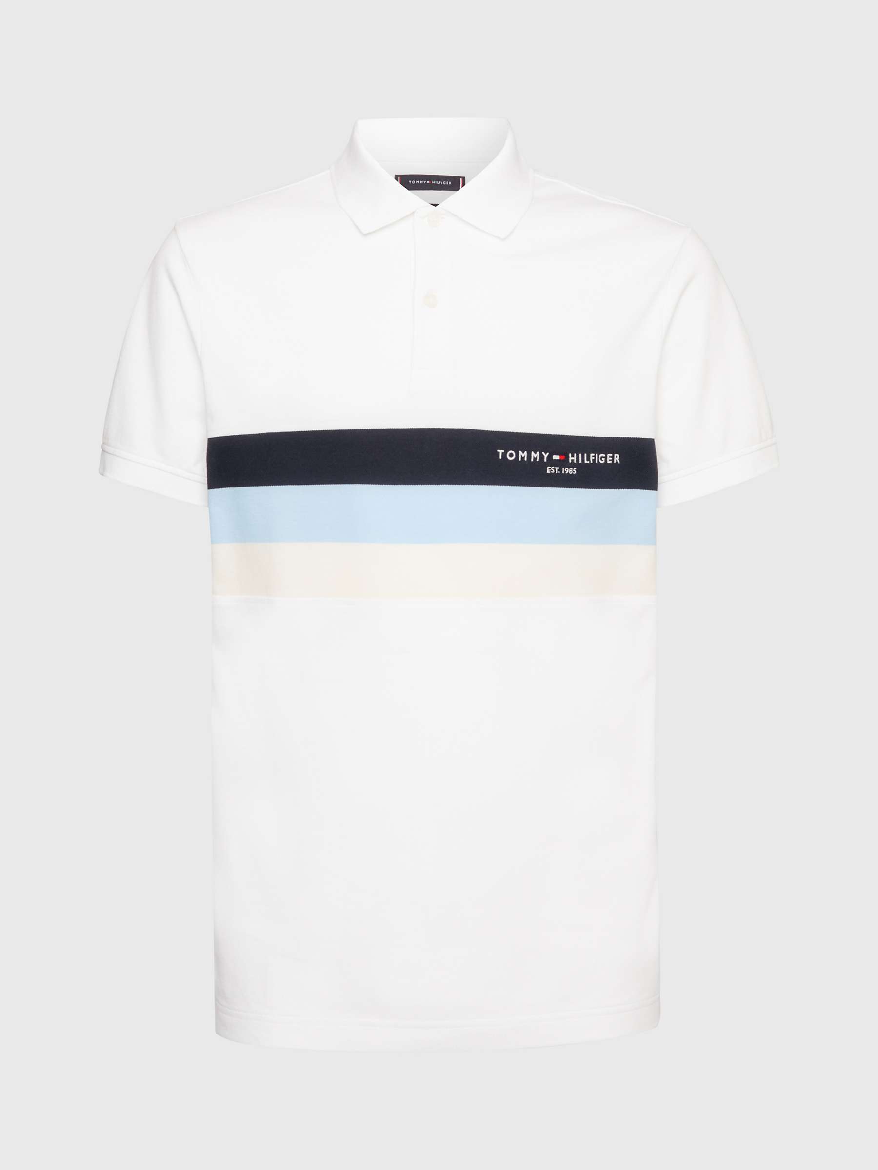Buy Tommy Hilfiger Geometric Stripe Polo Shirt, White Online at johnlewis.com