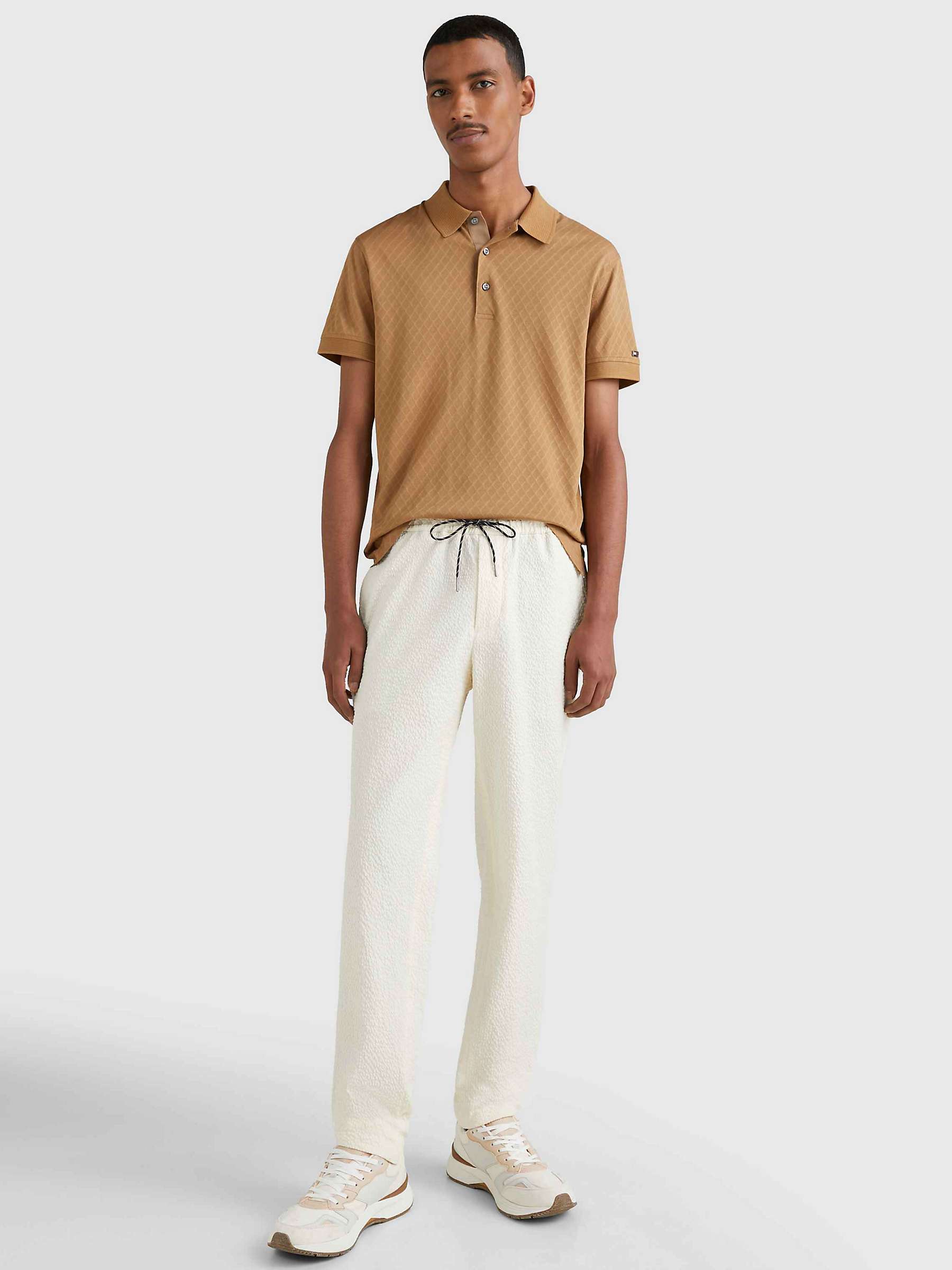 Tommy Hilfiger Tonal Structure Slim Polo Top, Countryside Khaki at John ...