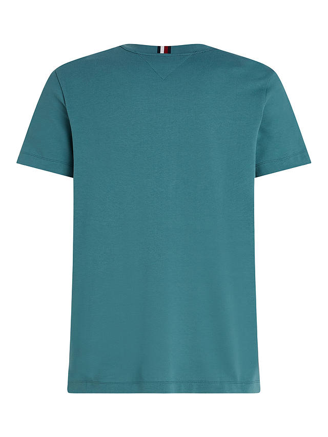 Tommy Hilfiger Curved Monogram Cotton T-shirt, Frosted Green at John ...
