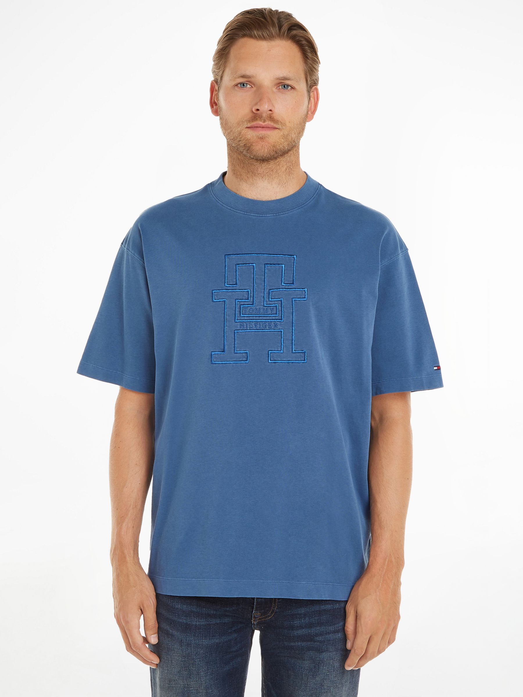 Tommy Hilfiger Garment Dyed T-Shirt, Blue Coast, S