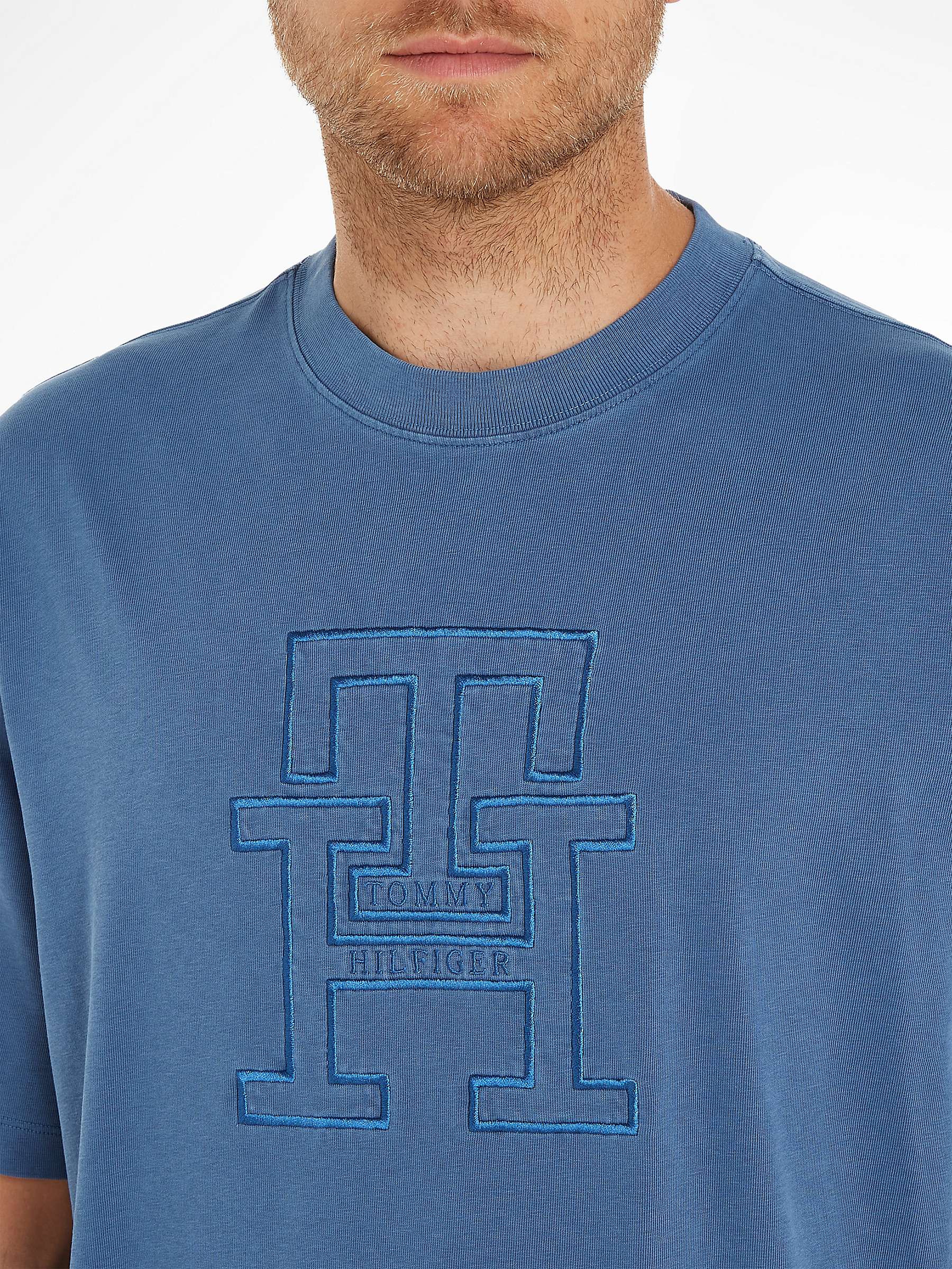 Buy Tommy Hilfiger Garment Dyed T-Shirt, Blue Coast Online at johnlewis.com