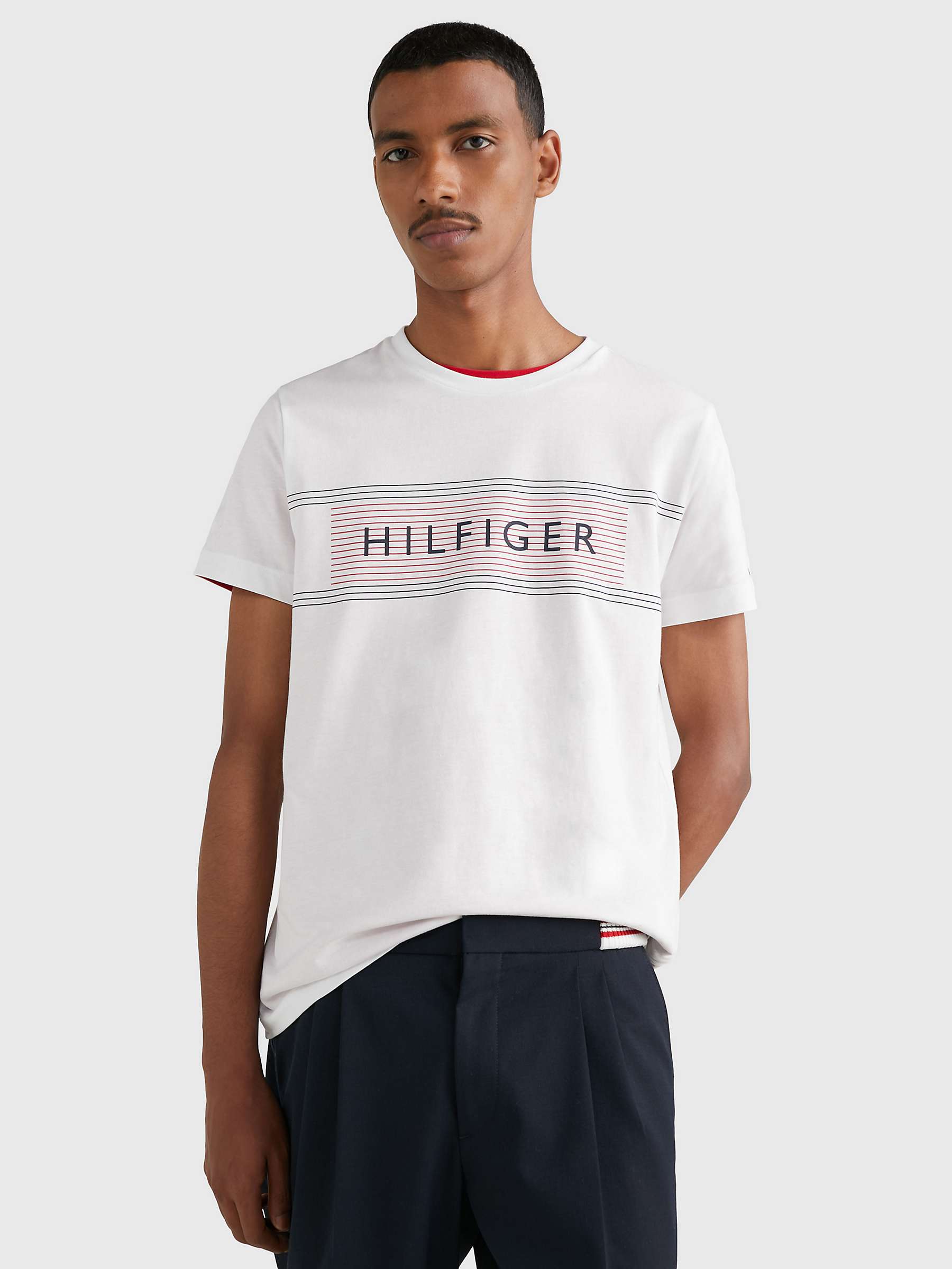 Buy Tommy Hilfiger Love Stripe Logo T-Shirt Online at johnlewis.com