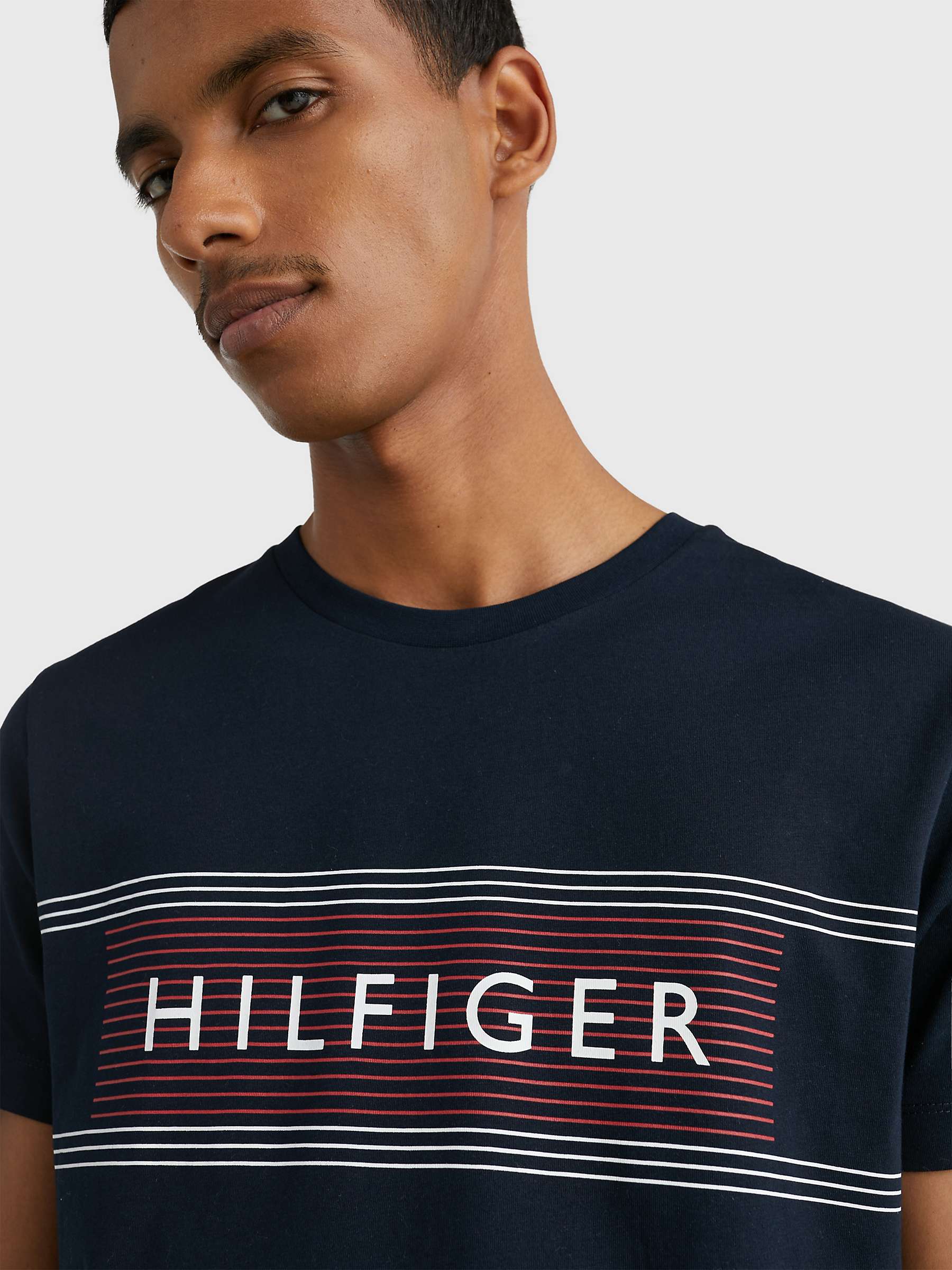 Buy Tommy Hilfiger Love Stripe Logo T-Shirt Online at johnlewis.com