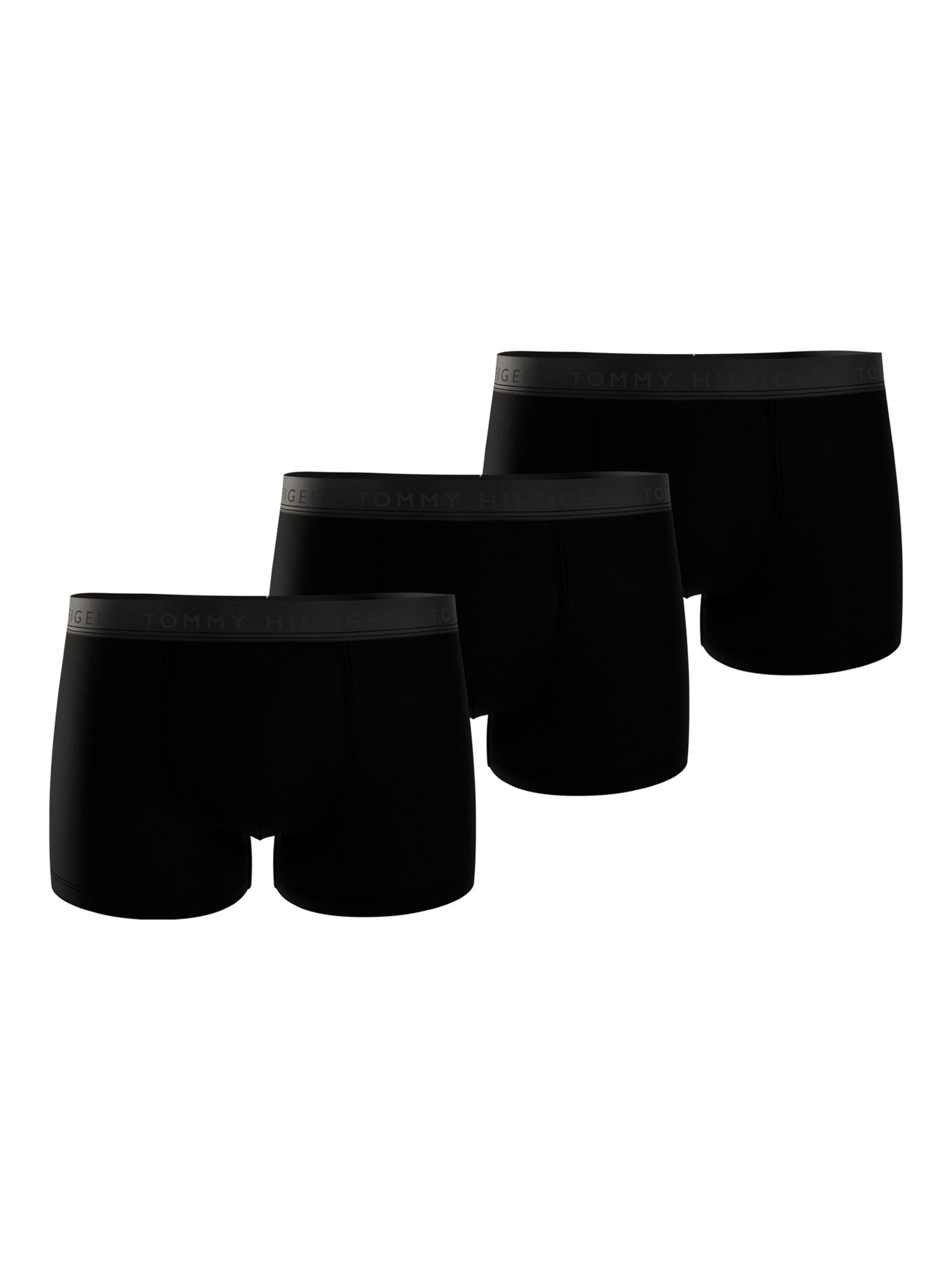 Tommy Hilfiger Tonal Logo Trunks, Pack of 3, Black/Black/Black, S