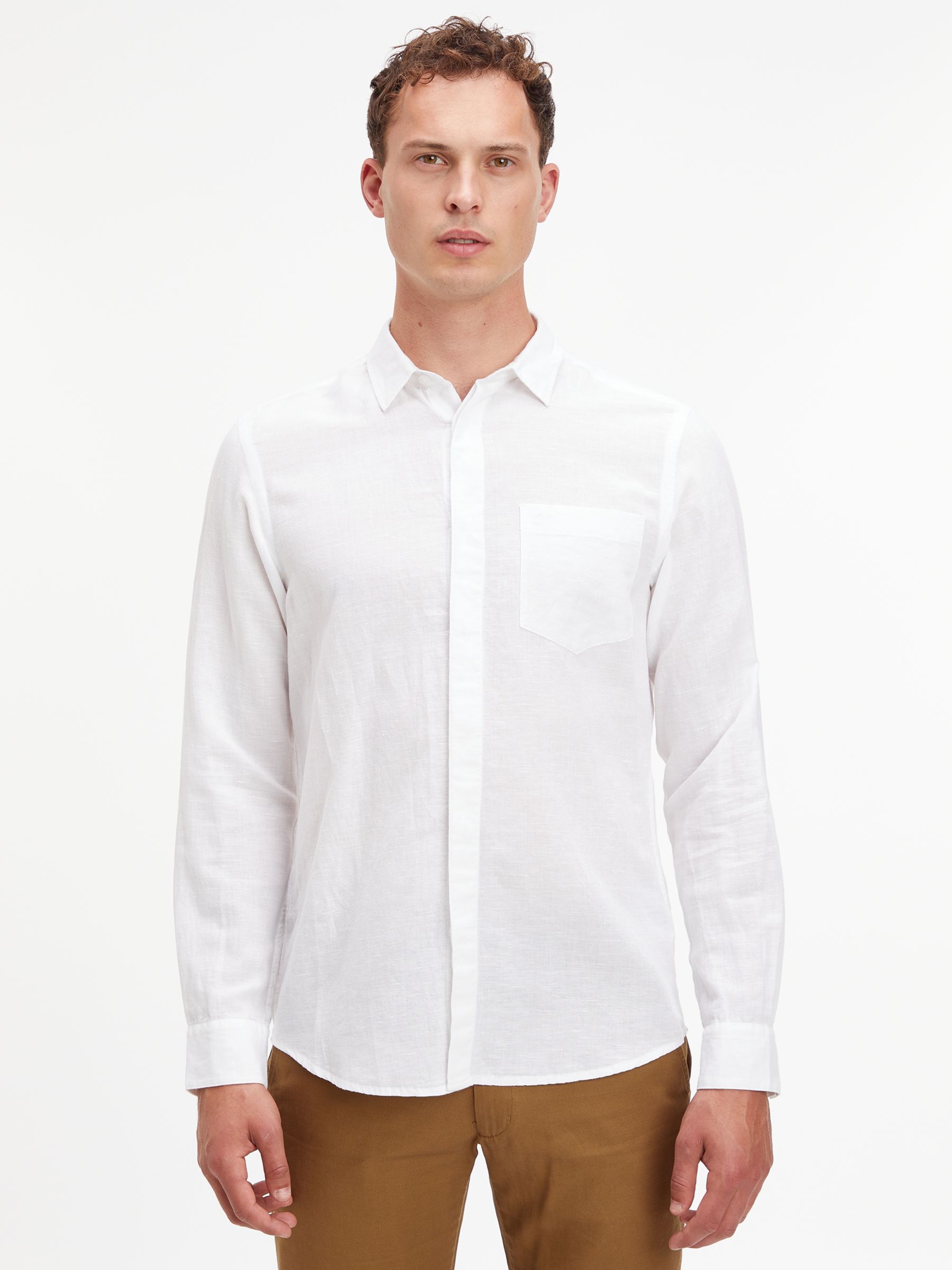 Calvin Klein Regular Fit Shirt, Bright White at John Lewis & Partners