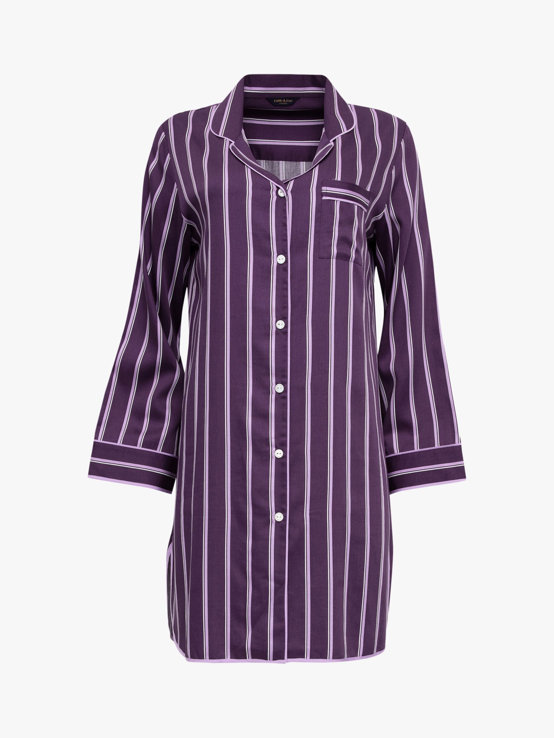 Buy Fable & Eve Stripe Nightshirt, Purple Online at johnlewis.com
