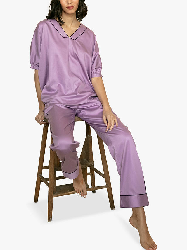 Fable & Eve Silky Pyjama Set, Lilac