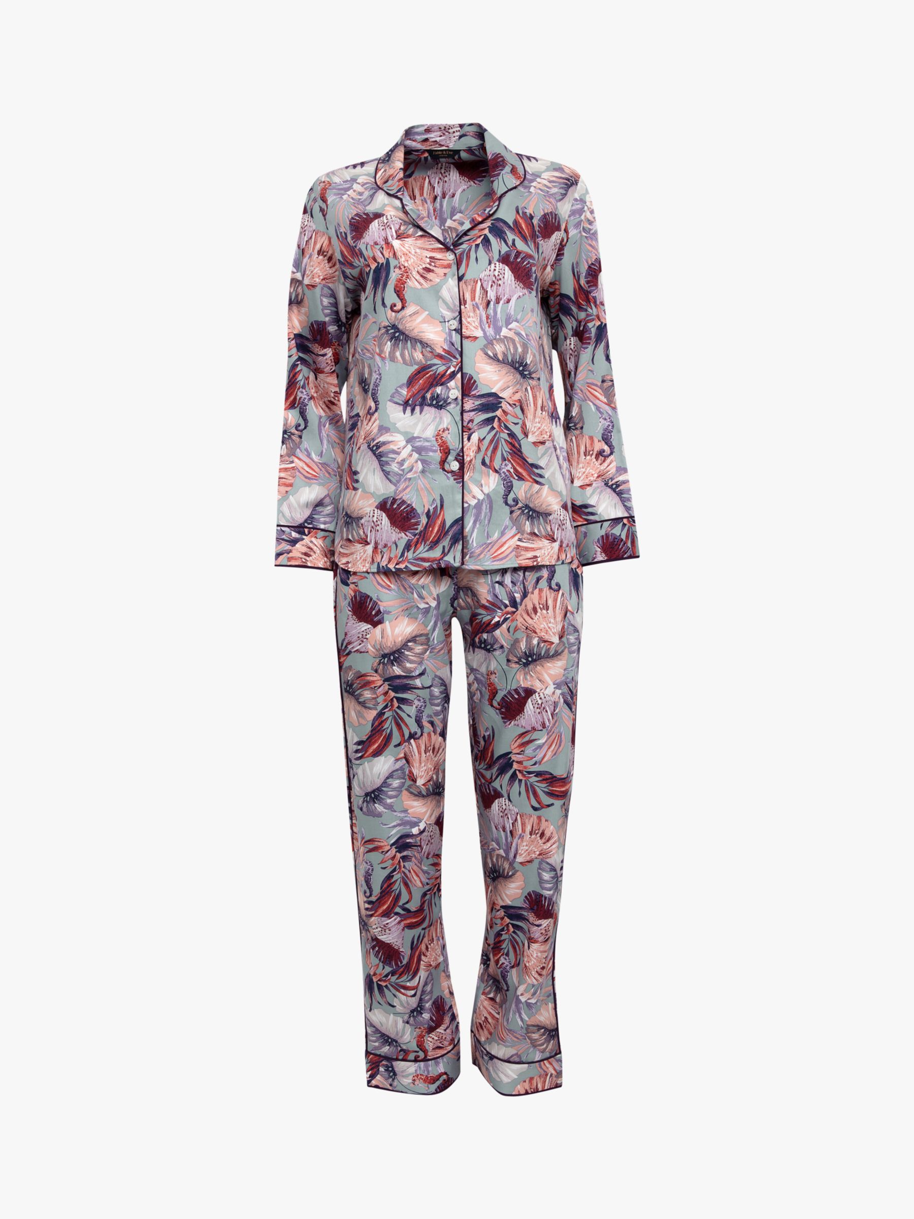 Buy Fable & Eve Wimbledon Sea Horse Print Pyjamas, Lilac Online at johnlewis.com