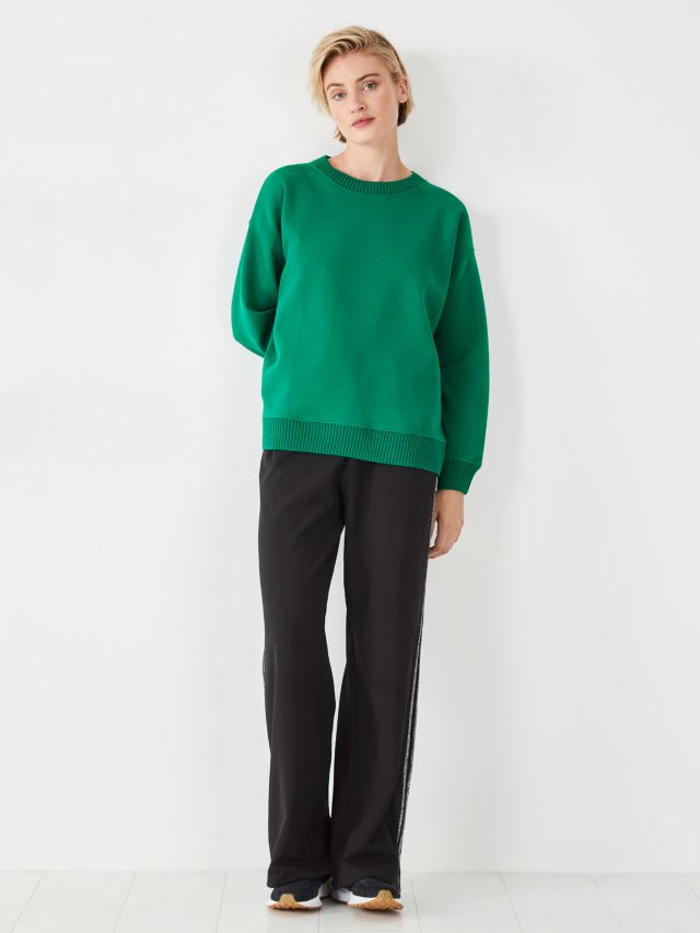 HUSH Isabelle Knitted Trim Sweatshirt, Vibrant Green, XXS