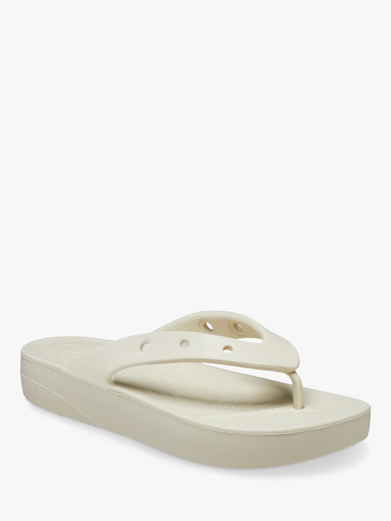 Crocs Platform Flip Flop, Off White, 4