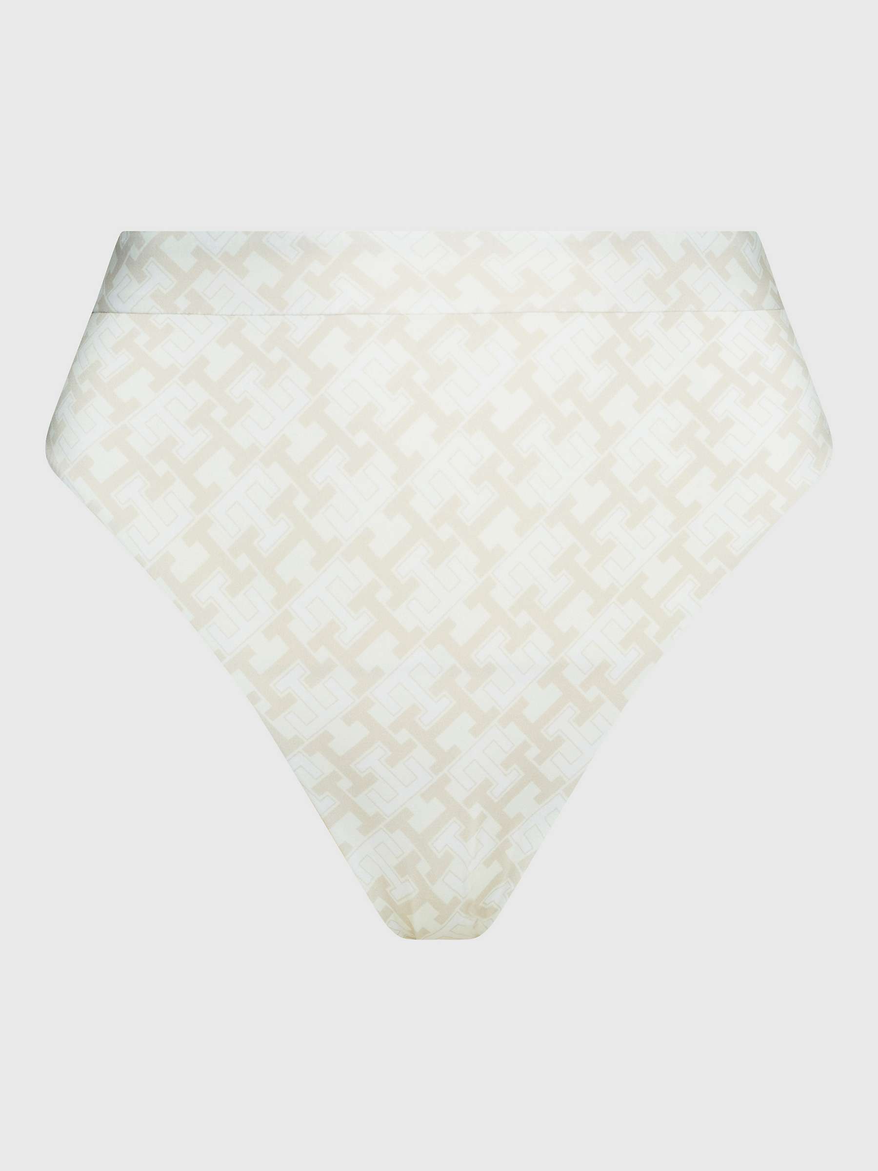 Buy Tommy Hilfiger TH Monogram High Leg Bikini Bottoms, White Online at johnlewis.com