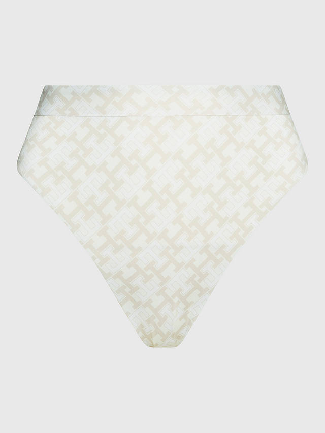 Tommy Hilfiger TH Monogram High Leg Bikini Bottoms, White