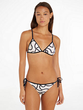 Tommy Hilfiger Rope Print Triangle Bikini Top, White