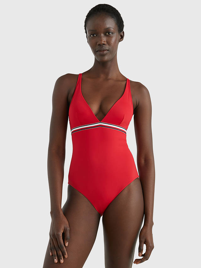 Tommy Hilfiger Plunge Swimsuit, Red