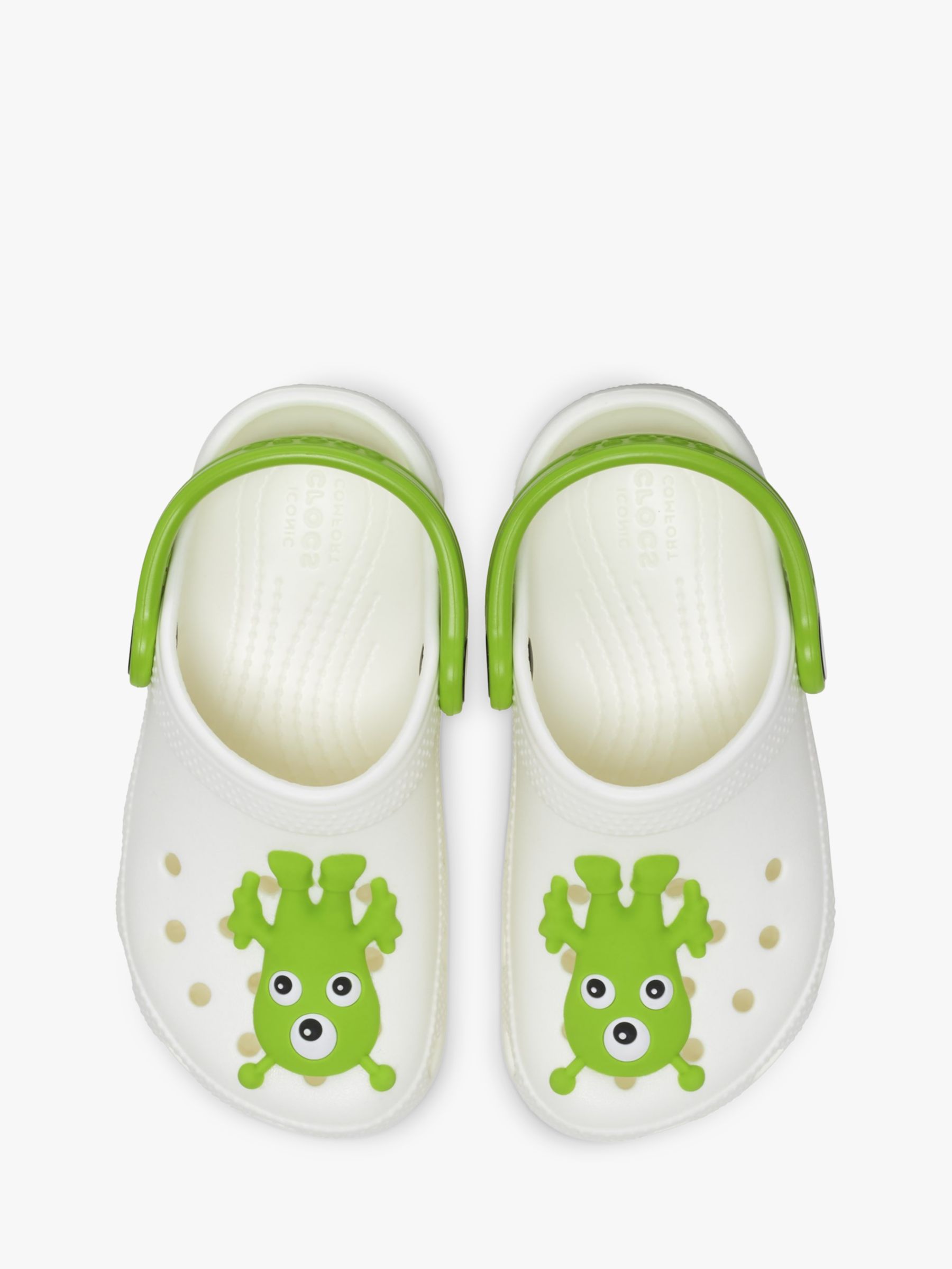 Crocs Kids' Classic Glow In The Dark Alien Clogs, Multicoloured at John ...