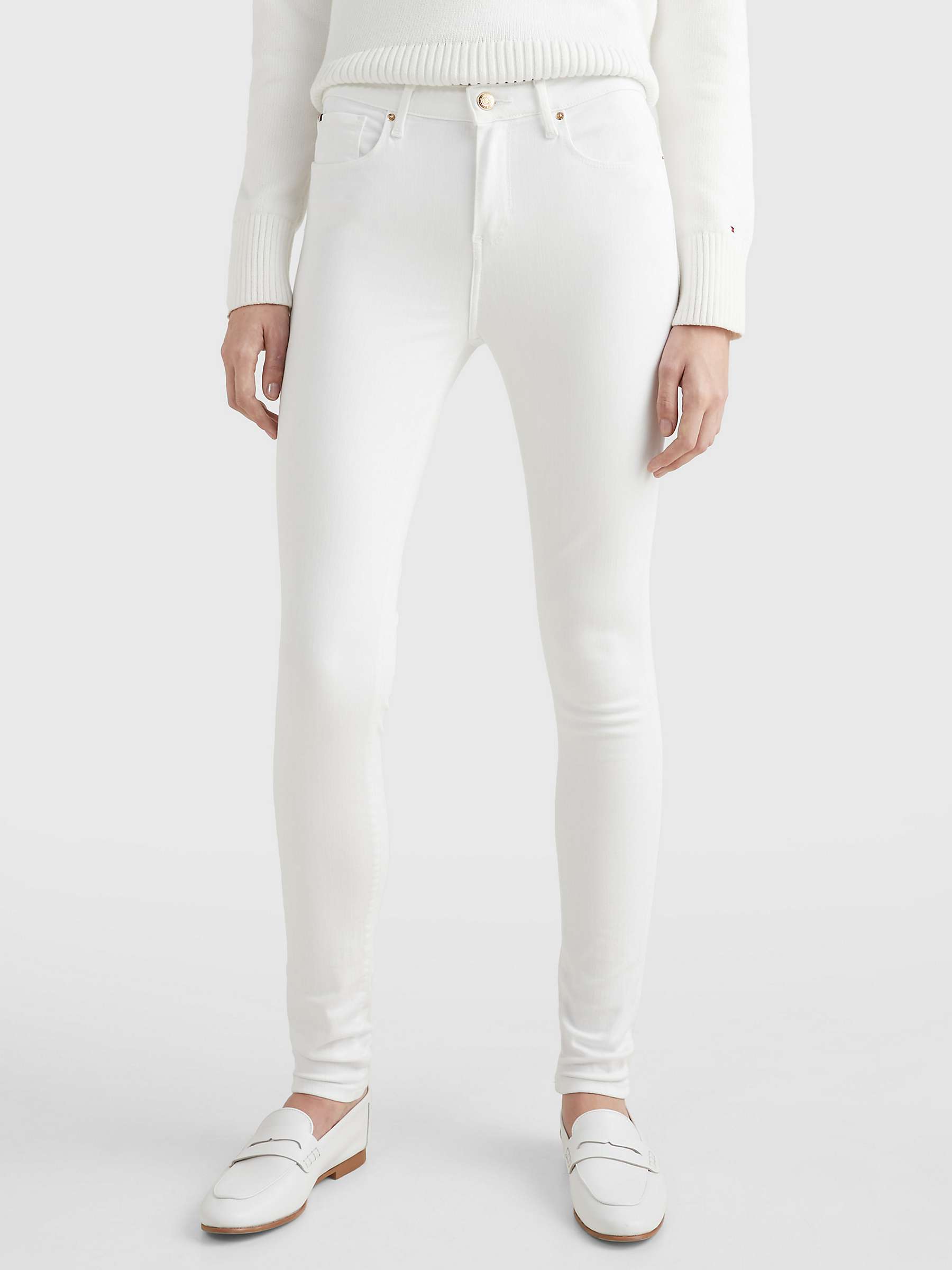 Buy Tommy Hilfiger Flex Skinny Jeans, White Online at johnlewis.com