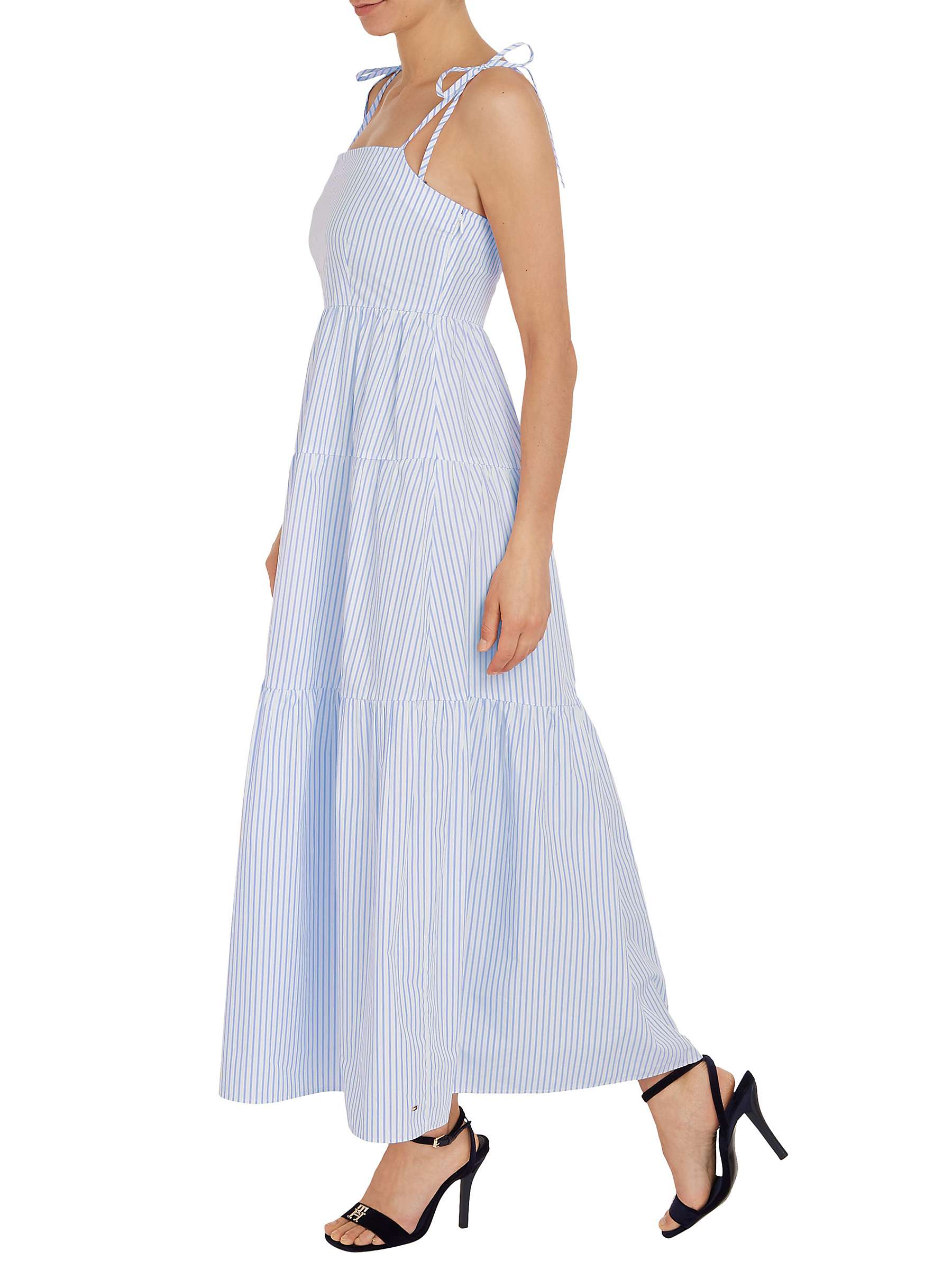 Buy Tommy Hilfiger Stripe Tiered Midi Dress, Summer Pop Prep Online at johnlewis.com