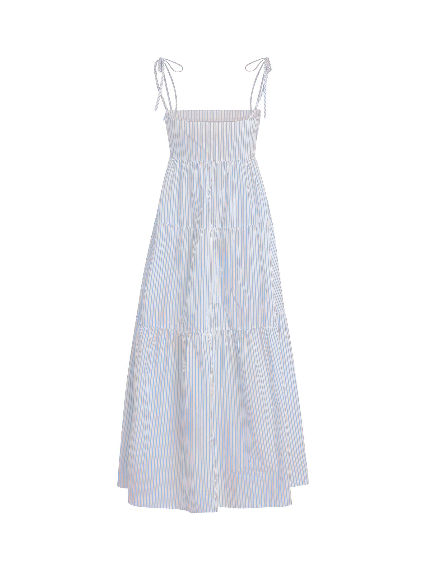 Buy Tommy Hilfiger Stripe Tiered Midi Dress, Summer Pop Prep Online at johnlewis.com