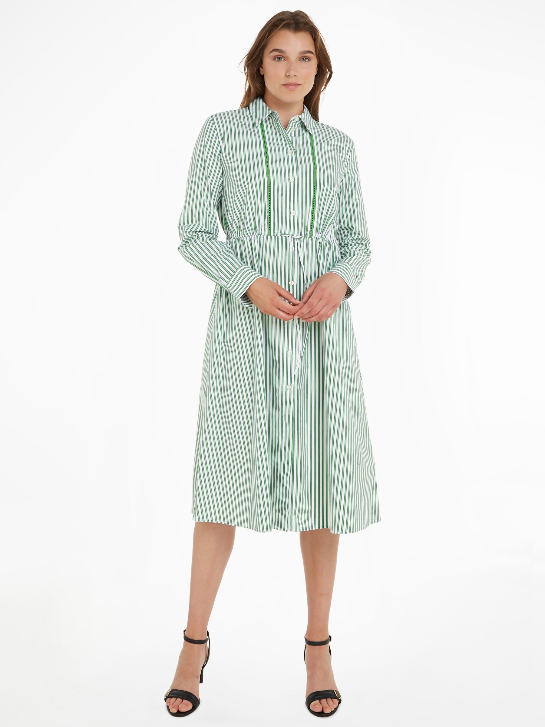 Tommy Hilfiger Stripe Midi Shirt Dress, Multi at John Lewis & Partners