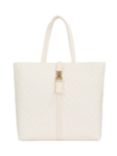 Tommy Hilfiger Logo Monogram Textured Tote Handbag, Weathered White