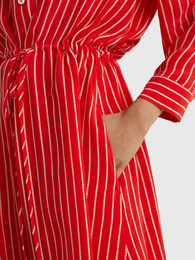 Tommy Hilfiger Midi Stripe Shirt Dress, Red