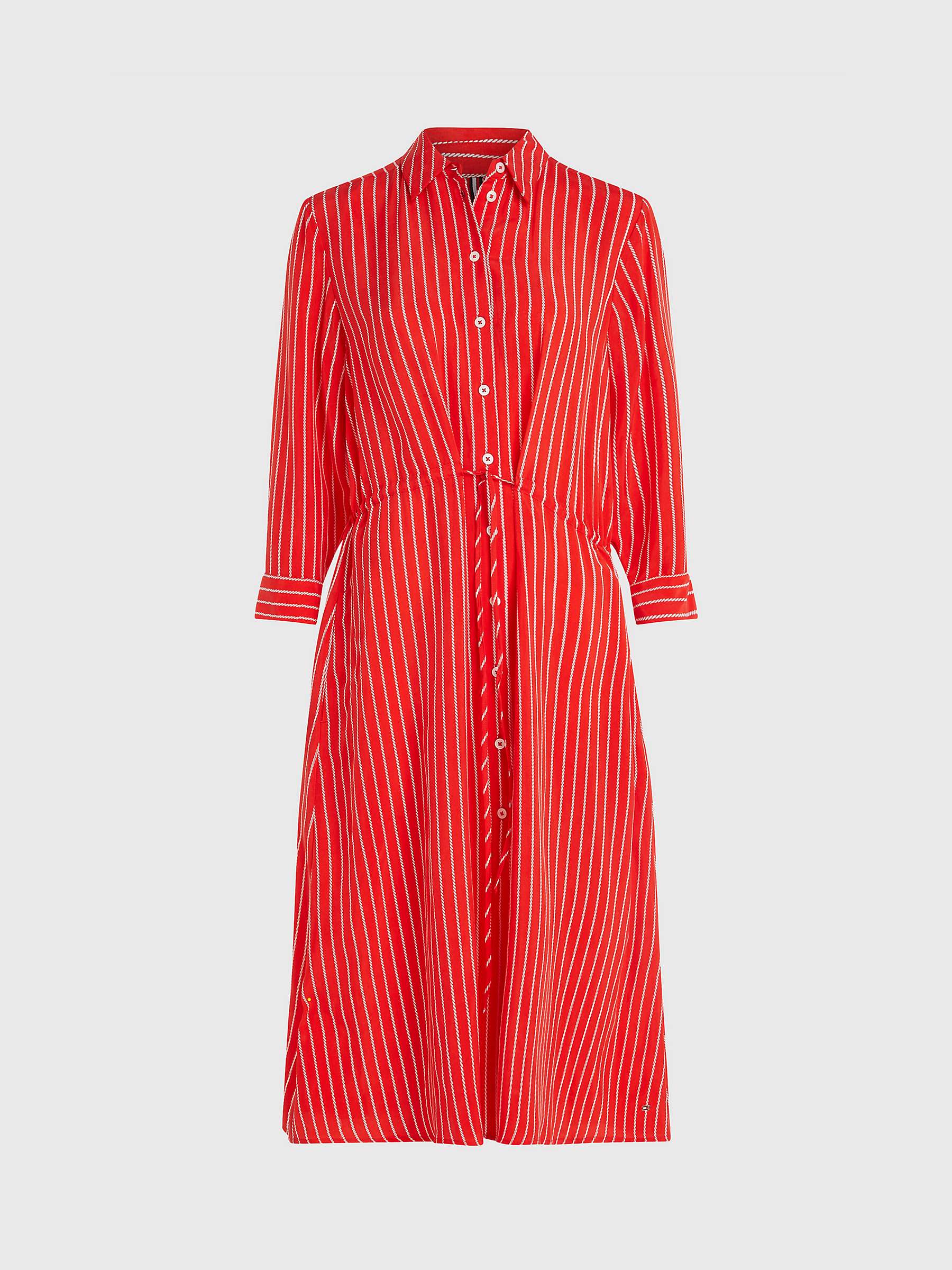 Buy Tommy Hilfiger Midi Stripe Shirt Dress, Red Online at johnlewis.com