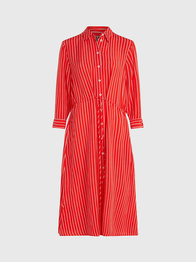 Tommy Hilfiger Midi Stripe Shirt Dress, Red