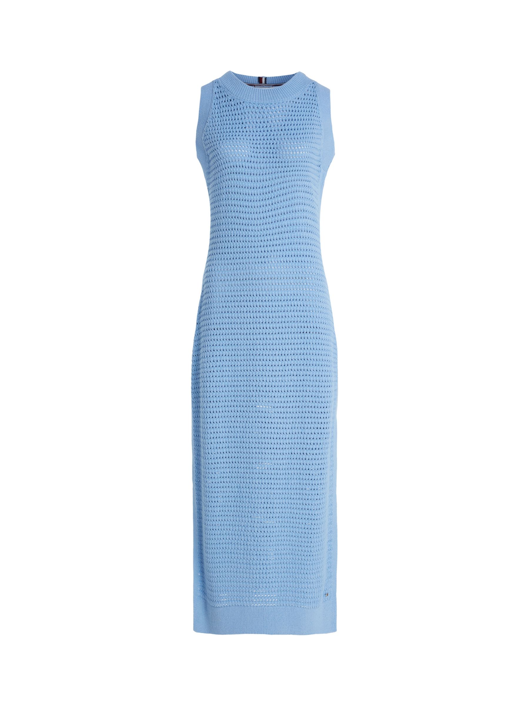 Tommy Hilfiger Tank Knit Midi Linen Blend Dress, Vessel Blue, XS