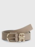 Tommy Hilfiger Lux Monogram Leather Belt, Stone