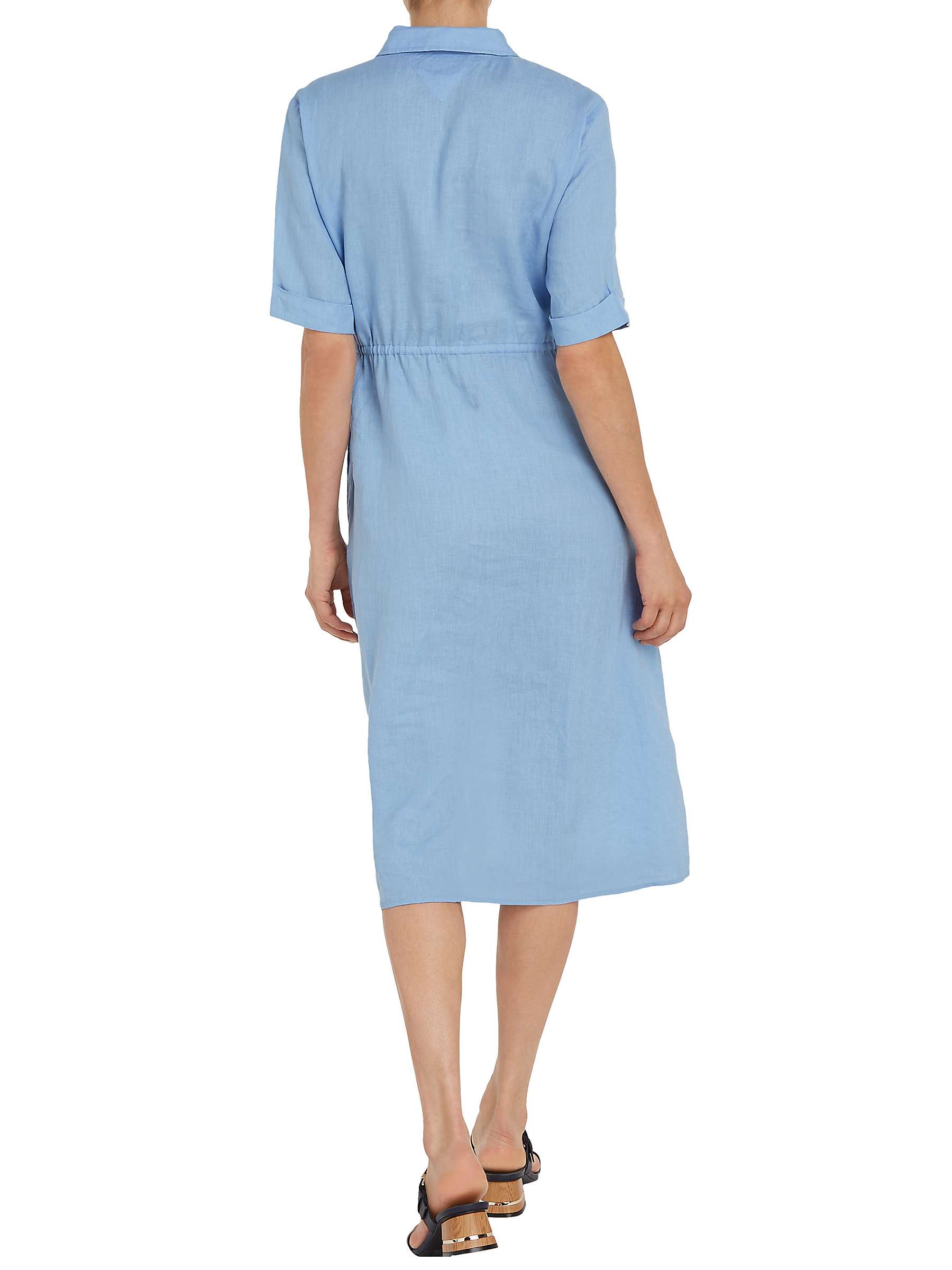 Buy Tommy Hilfiger Shirt Elbow Length Sleeve Linen Dress, Vessel Blue Online at johnlewis.com