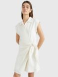 Tommy Hilfiger Linen Blend Wrap Dress, Ecru, Ecru