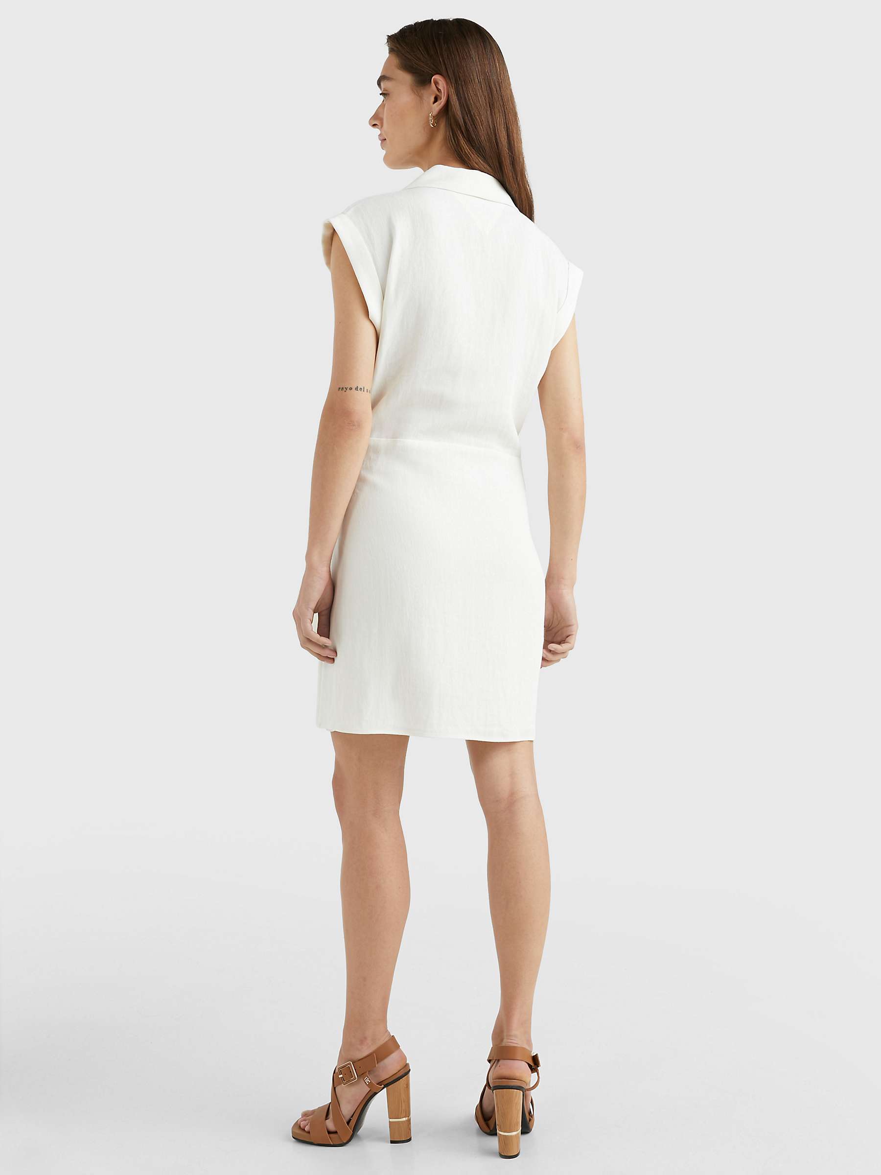 Buy Tommy Hilfiger Linen Blend Wrap Dress, Ecru Online at johnlewis.com