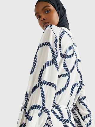 Tommy Hilfiger Rope Print Maxi Dress, White/Navy