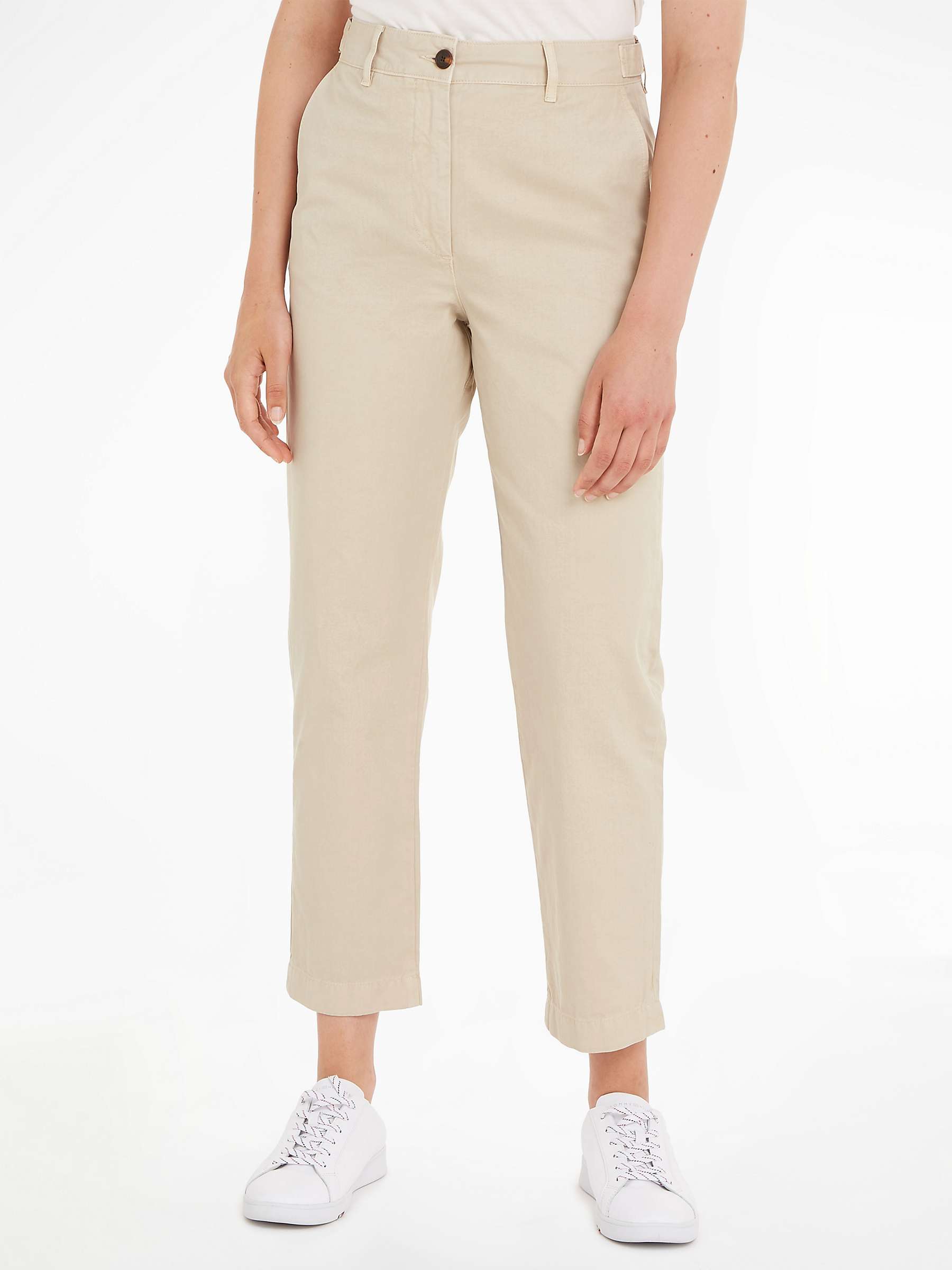Buy Tommy Hilfiger Tapered Chino Trousers, Light Sandalwood Online at johnlewis.com