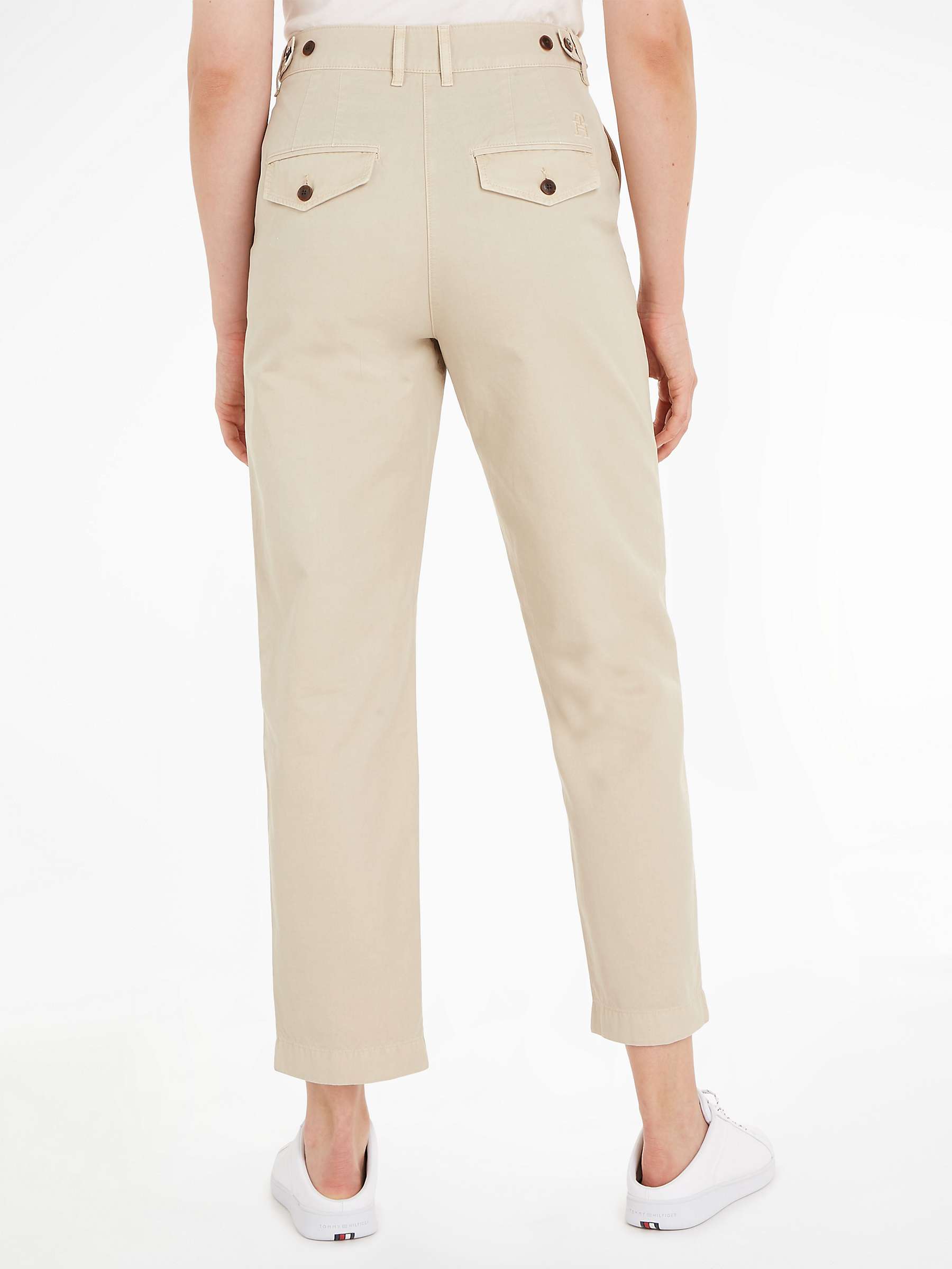 Tommy Hilfiger Tapered Chino Trousers, Light Sandalwood at John Lewis ...