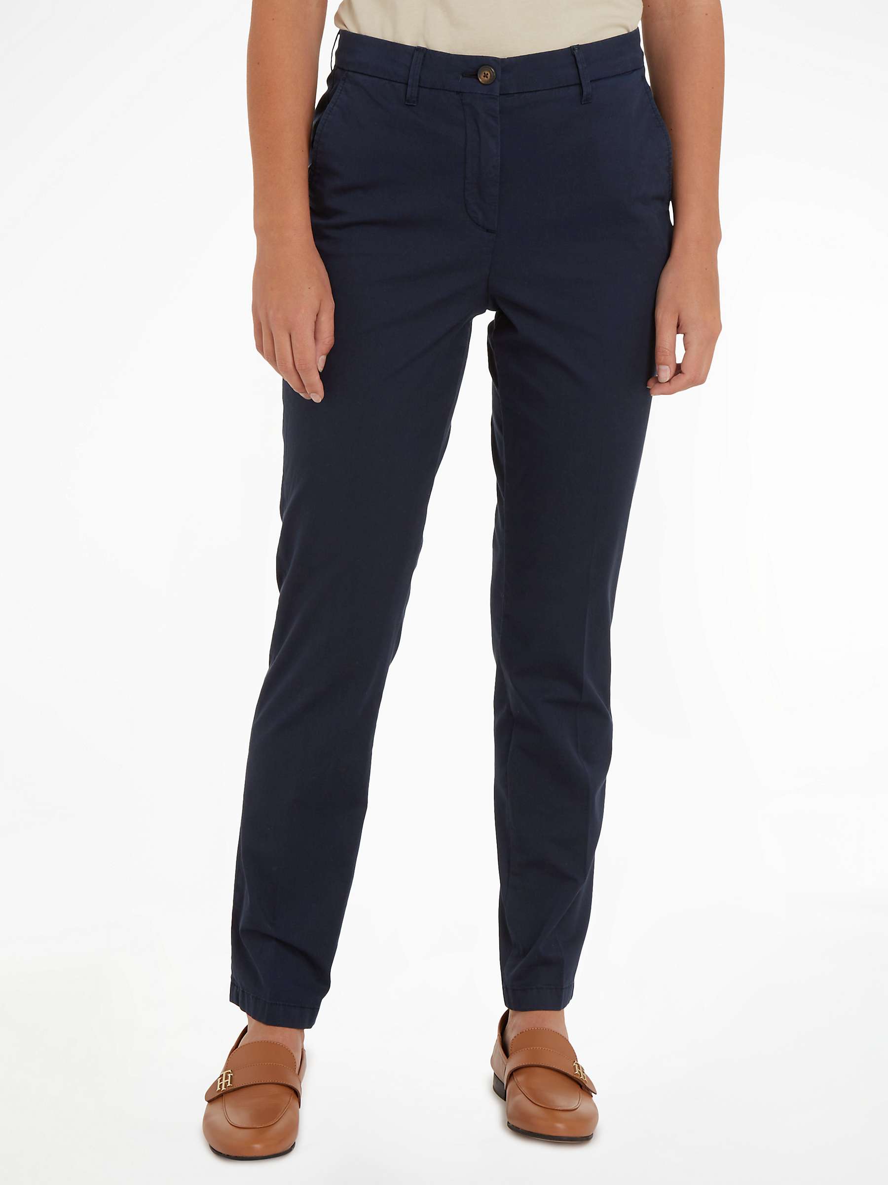 Buy Tommy Hilfiger Slim Chino Trousers, Navy Online at johnlewis.com