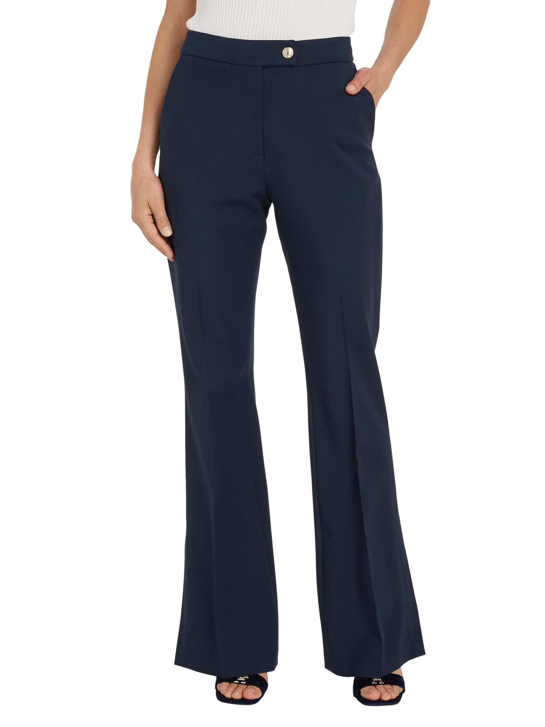 Tommy Hilfiger Tailored Trousers, Navy at John Lewis & Partners