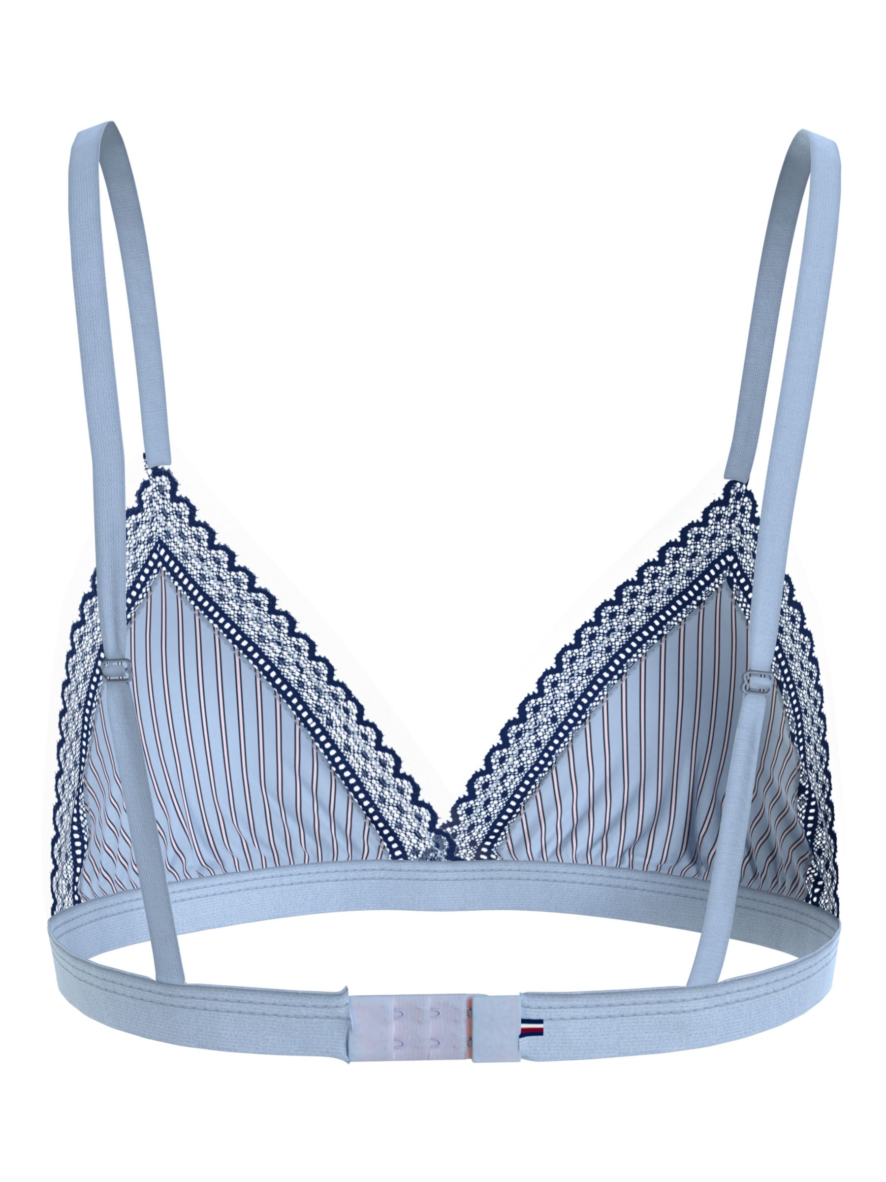 Tonal Logo Lace Triangle Bra, Blue