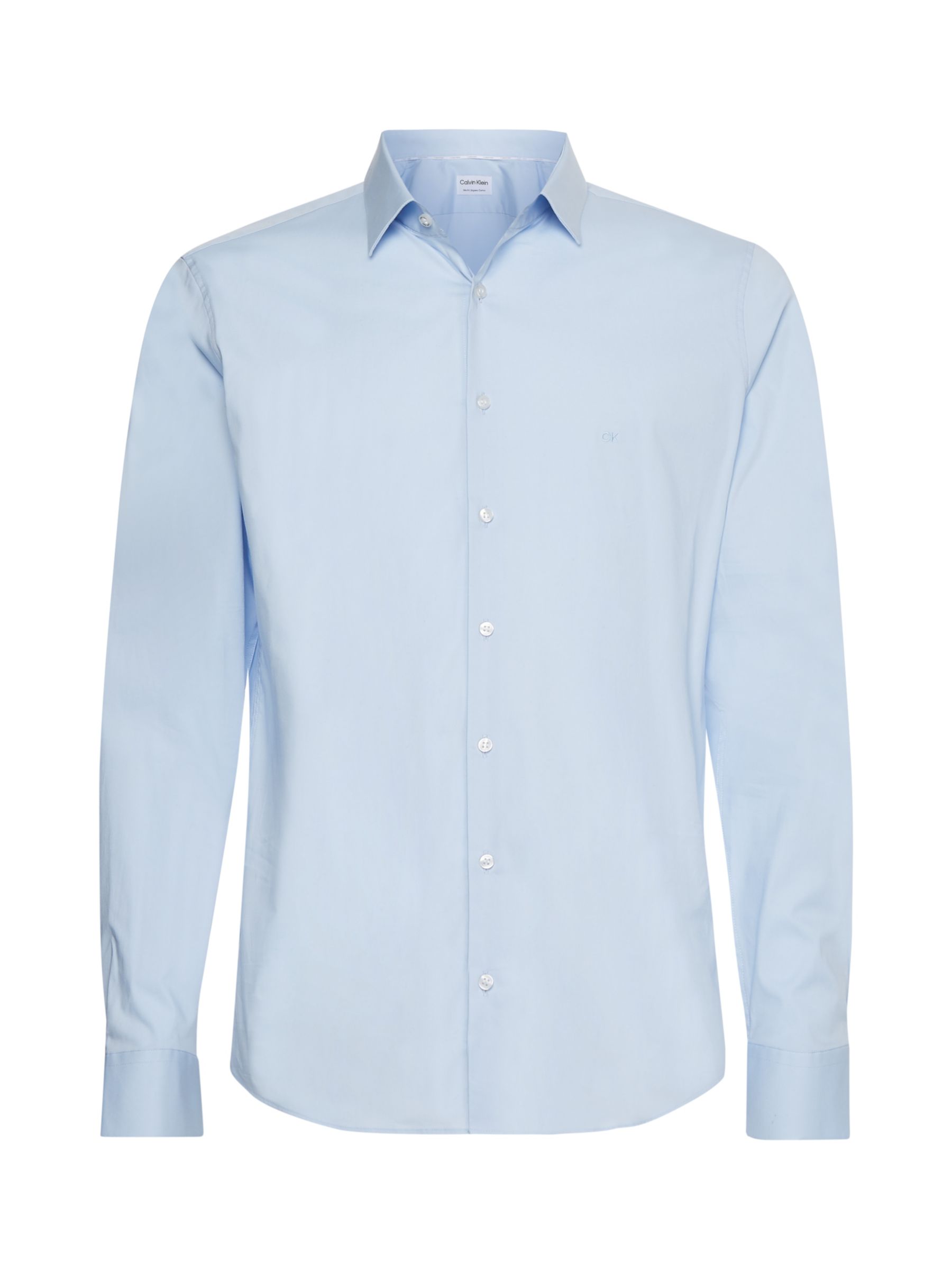 Calvin Klein Cotton Poplin Slim Fit Shirt, Calm Blue, 38R