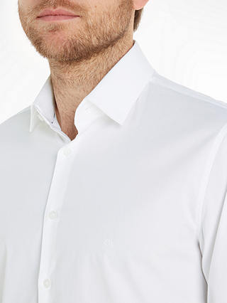 Calvin Klein Cotton Poplin Slim Fit Shirt, White