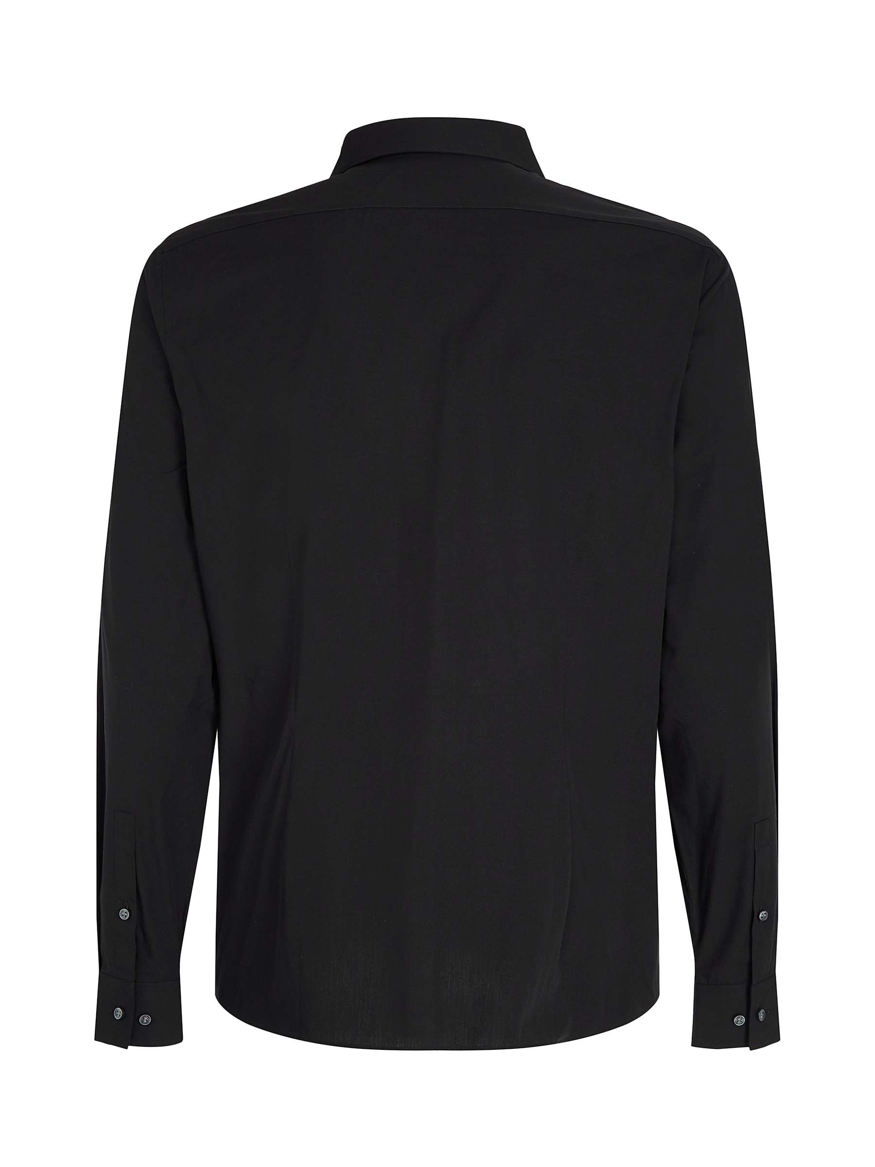 Calvin Klein Cotton Poplin Slim Fit Shirt, Black at John Lewis & Partners