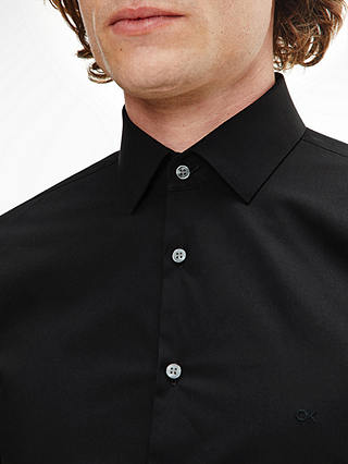 Calvin Klein Cotton Poplin Slim Fit Shirt, Black