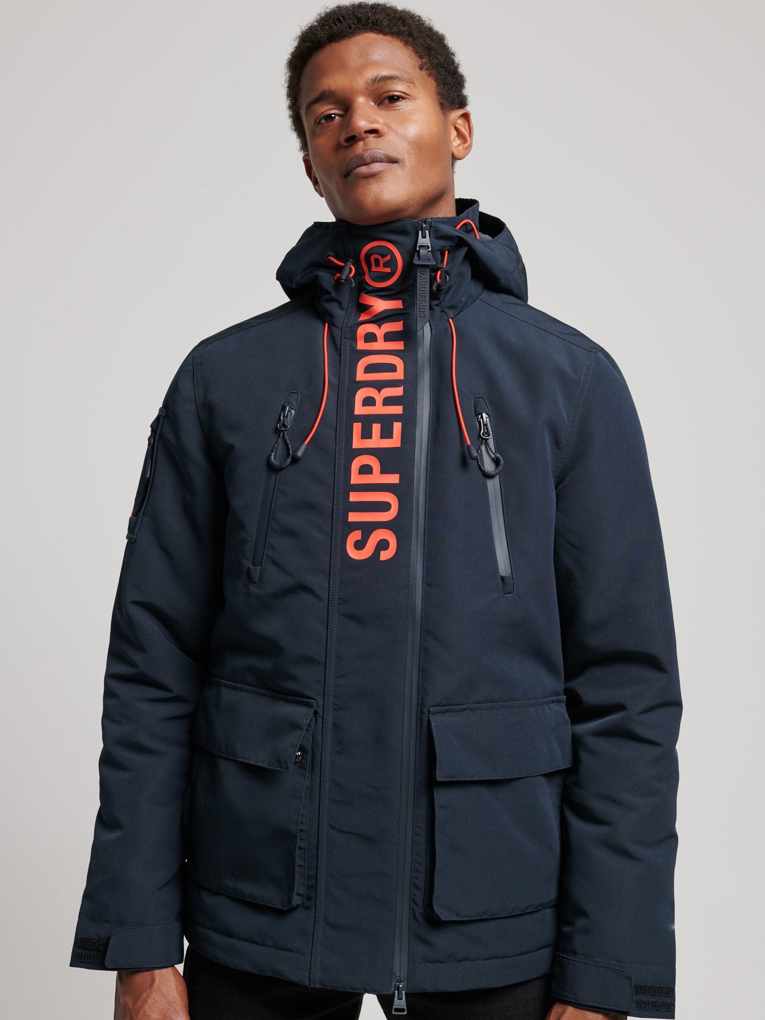 Superdry Ultimate SD Windcheater Jacket, Navy/Bold Orange, S