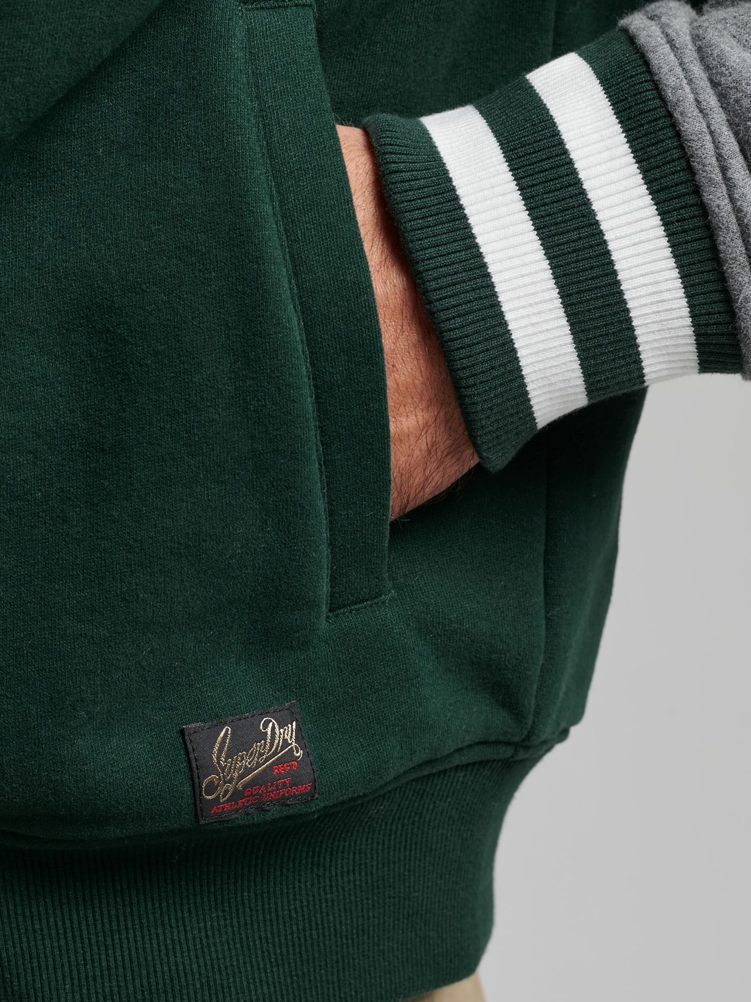 VARSITY BOMBER JACKET WITH PATCHES - Bottle green