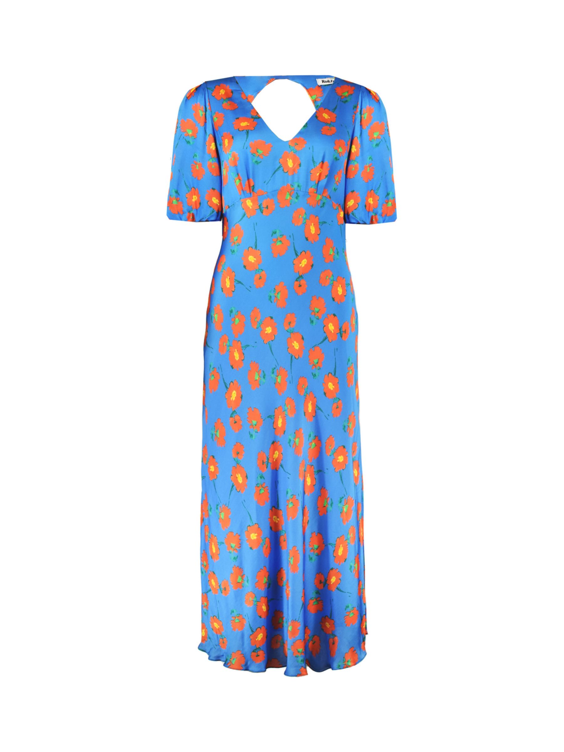 Ro&Zo Petite Evora Midi Dress, Blue at John Lewis & Partners