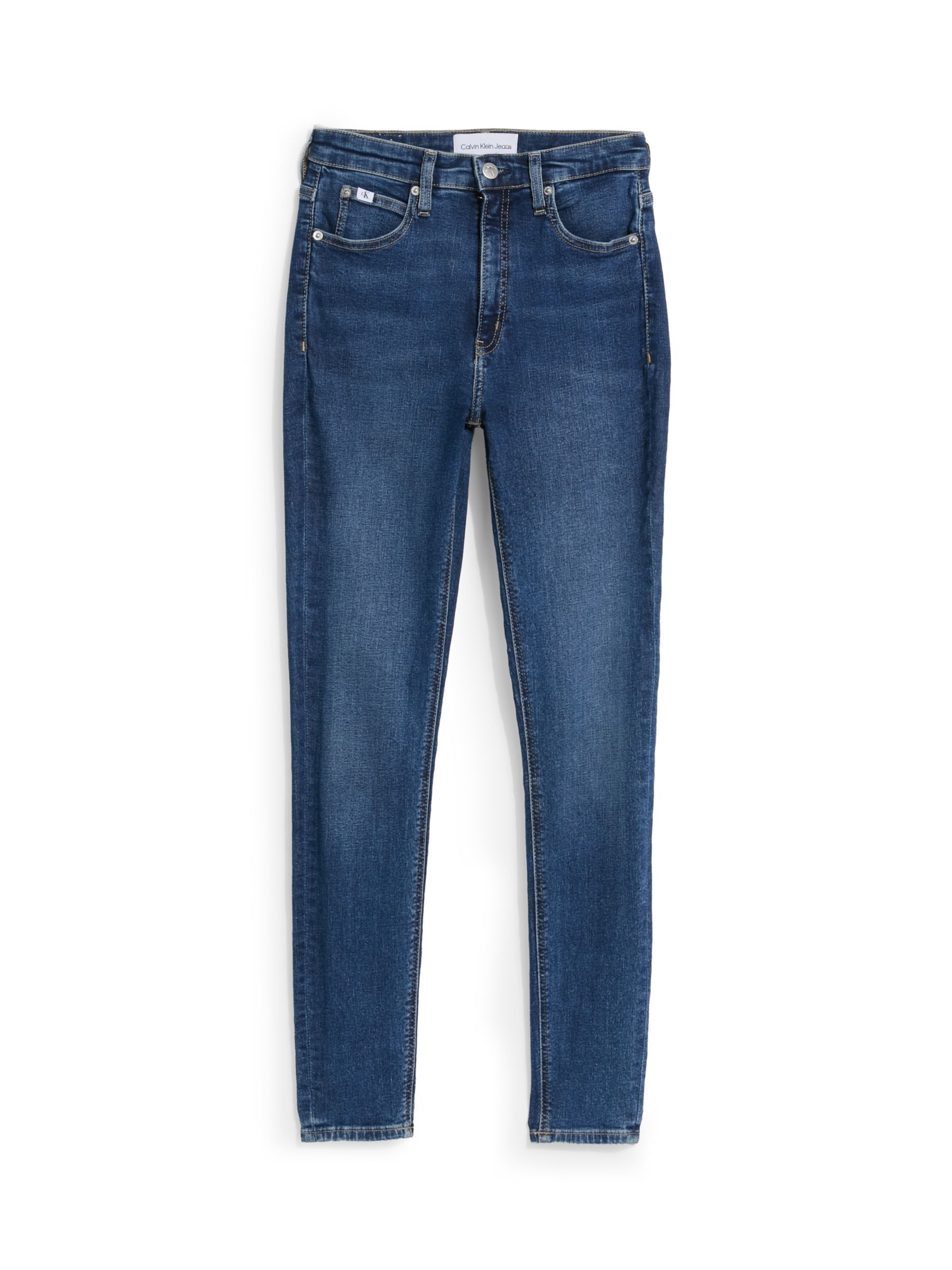 Calvin Klein High Rise Super Skinny Jeans, Blue at John Lewis & Partners